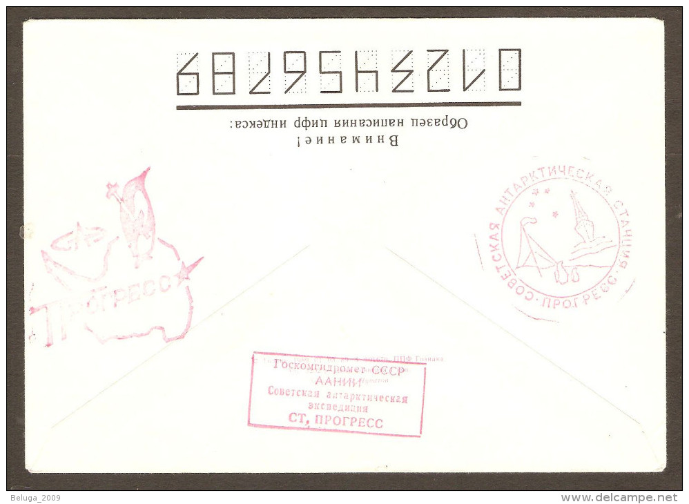 Russia Antarctic Cover 1980 - Penguins - Birds - Dog Team - Plane - Great Handstamps - Other & Unclassified