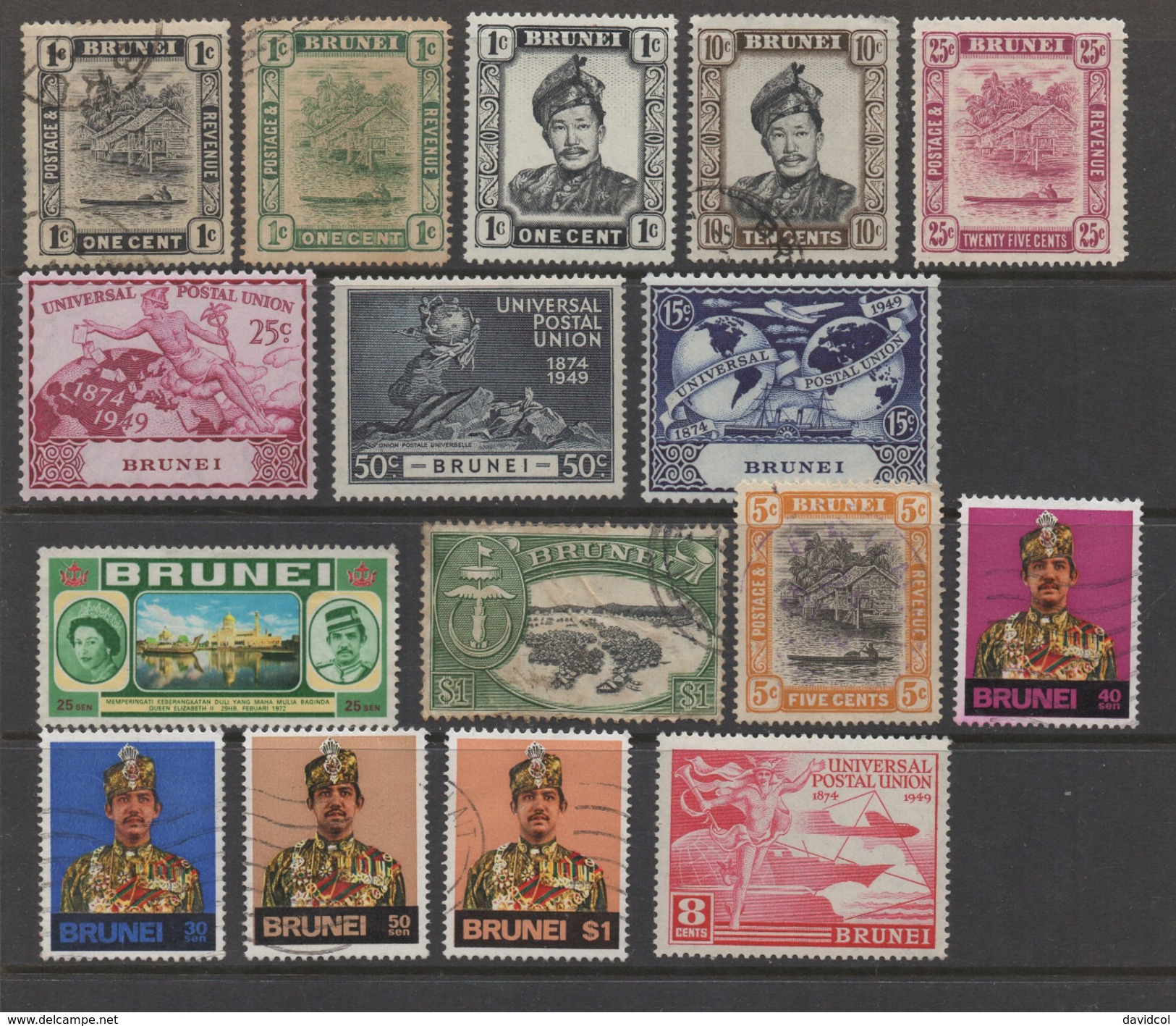 N916.-. BRUNEI MIXED STAMPS LOT X 16. SCV:US$ 35++ - Brunei (...-1984)