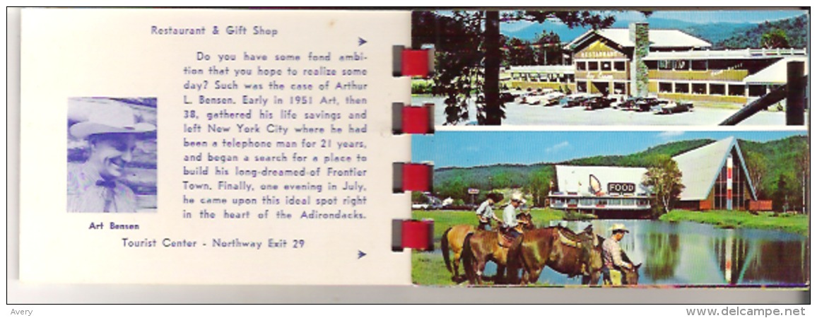 The Frontier Town Story Booklet  18 Pg. Frontier Town, New York Adirondacks - North America