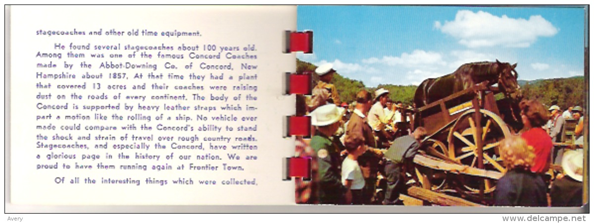 The Frontier Town Story Booklet  18 Pg. Frontier Town, New York Adirondacks - North America