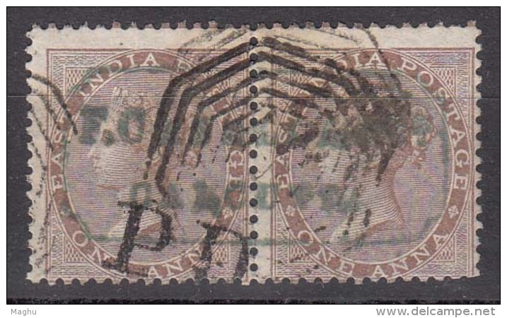 Used Pair One Anna, Unused British India 1865, Elephant Wmk, 1a - 1858-79 Compagnia Delle Indie E Regno Della Regina