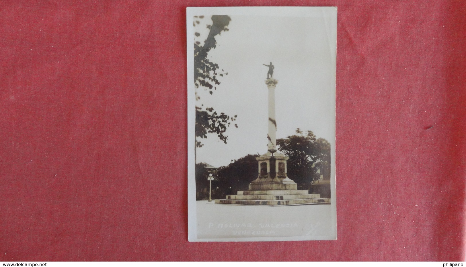 > Venezuela  Valencia=  Bolivar  RPPC- --- As Is Removed From Album    ----- Ref 2420 - Venezuela