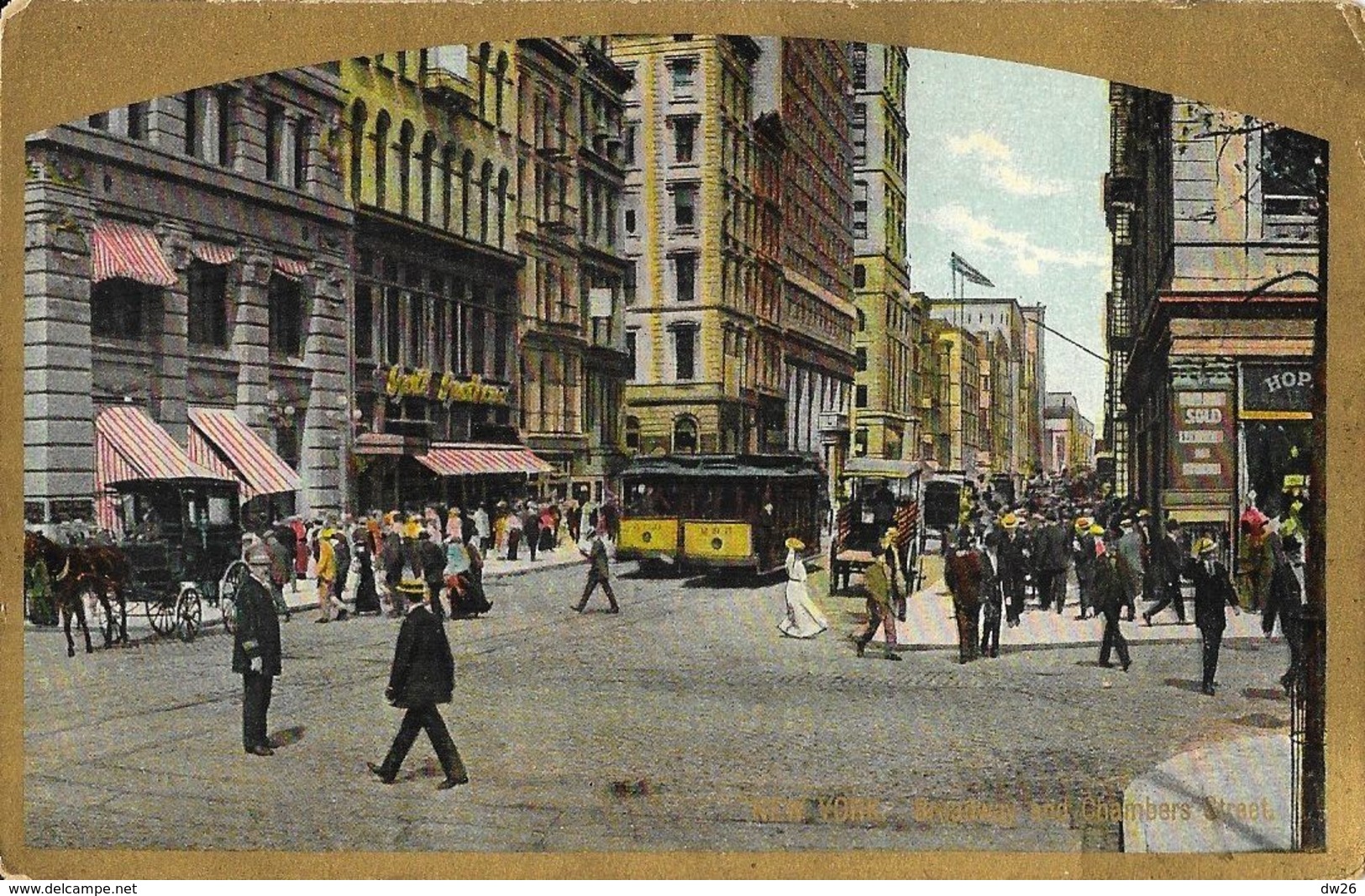 New York - Broadway And Chambers Street - Tramway - Série N° 9 - Carte Non Circulée - Broadway