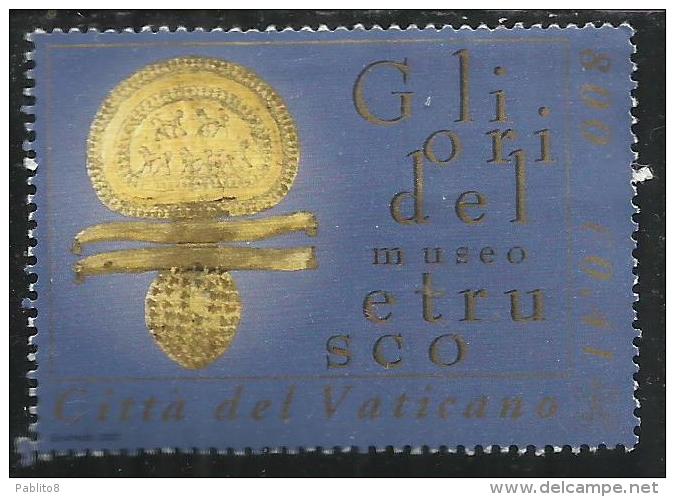 VATICANO VATICAN VATIKAN 2001 GLI ORI DEL MUSEO ETRUSCO LIRE 800 USATO USED OBLITERE´ - Oblitérés