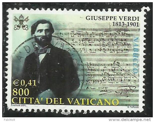 VATICANO VATICAN VATIKAN 2001 GIUSEPPE VERDI NABUCCO LIRE 800 USATO USED OBLITERE´ - Oblitérés