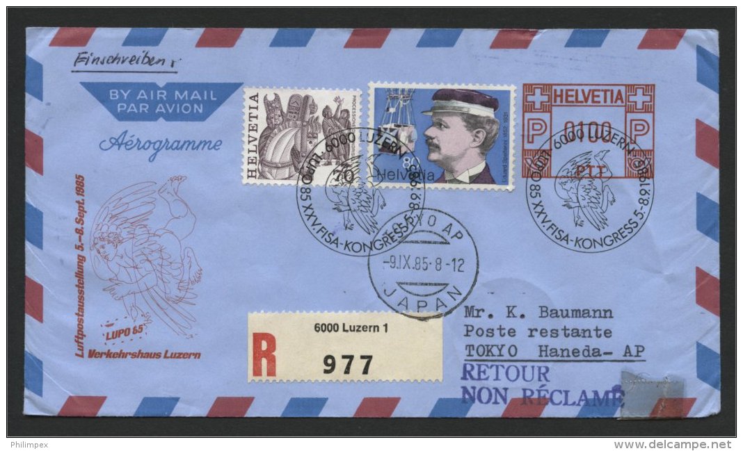 UNITED NATIONS, HANS ERNI CACHET AND HANS ERNI LABEL - Airmail