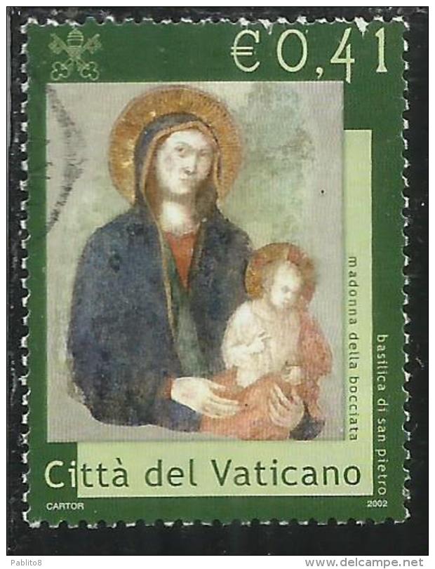 VATICANO VATICAN VATIKAN 2002 LA MADONNA NELLA BASILICA (SAN PIETRO) VATICANA DELLA BOCCIATA € 0,41 USATO USED OBLITERE´ - Oblitérés