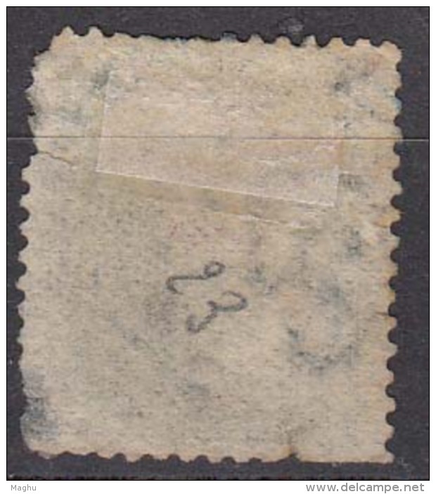 Four Annas Green Used 4as Elephant Watermark 1865 British India Used Renouf / Cooper, As Scan - 1858-79 Compagnie Des Indes & Gouvernement De La Reine
