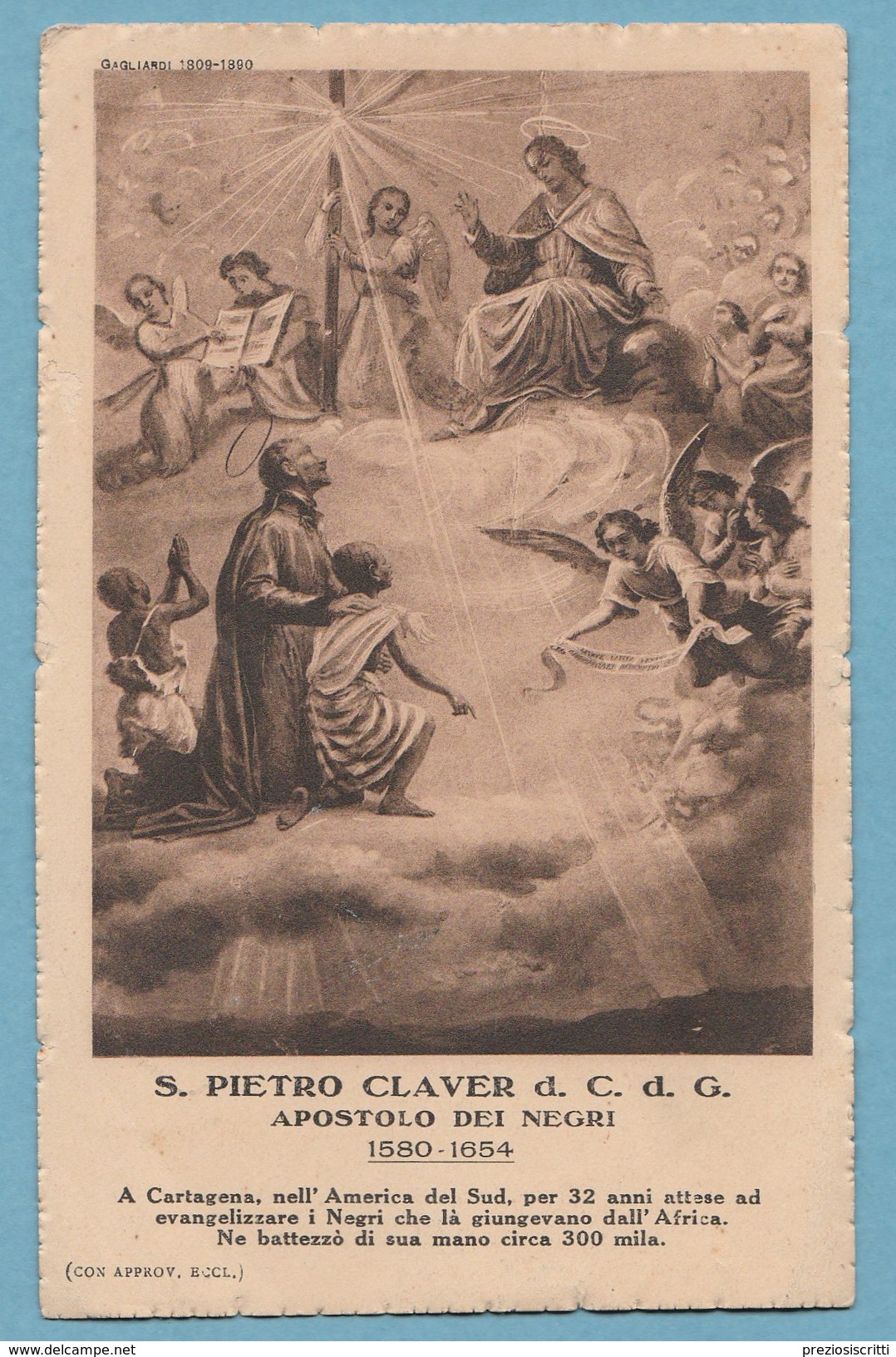 Cartolina Non Viaggiata RICORDO DEL III CENTENARIO DELLA CONSACRAZIONE DI  SAN PIETRO CLAVER-C59 - Santi