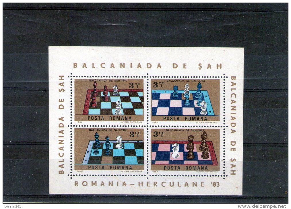 1984 - Balkaniade D Echecs HERCULANE 83  Mi Bloc 201 Et Yv Bloc 165 - Unused Stamps