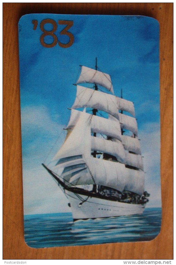 Sailing Ship - BLACK SEA COMPANY  - Small Calendar -  1983 -  STEREO - 3D - Petit Format : 1981-90