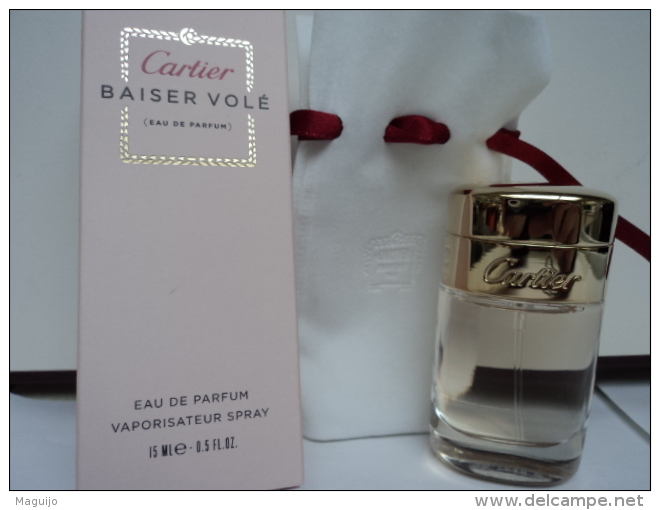 CARTIER  " BAISER VOLE" MINI VAPO  EDP 15 ML  RARE   AVEC ETUI + BOITE  AVEC MENTION DE GRATUITE    LIRE & VOIR !! - Miniatures Femmes (avec Boite)