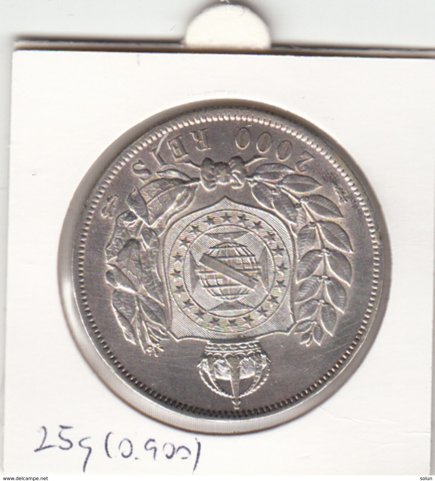 BRAZIL 2000 REIS 1869 PEDRO II. SILVER COIN - Brésil