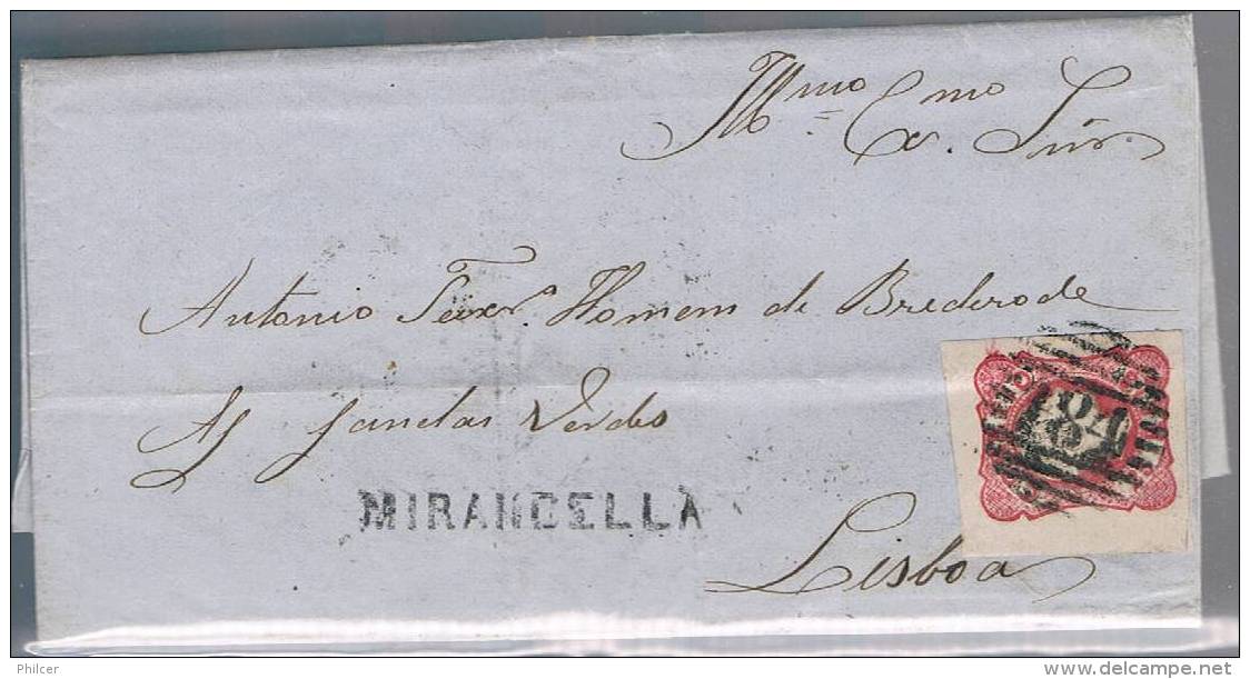 Portugal, 1861, Mirandela-Lisboa - Lettres & Documents