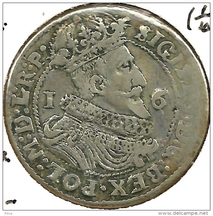 POLAND DANZIG 1 ORT 1/10 TH KING SIGISMUND III FRONT EMBLEM BACK 1625 AG SILVER KM15.2 F READ DESCRIPTION CAREFULLY !!! - Poland