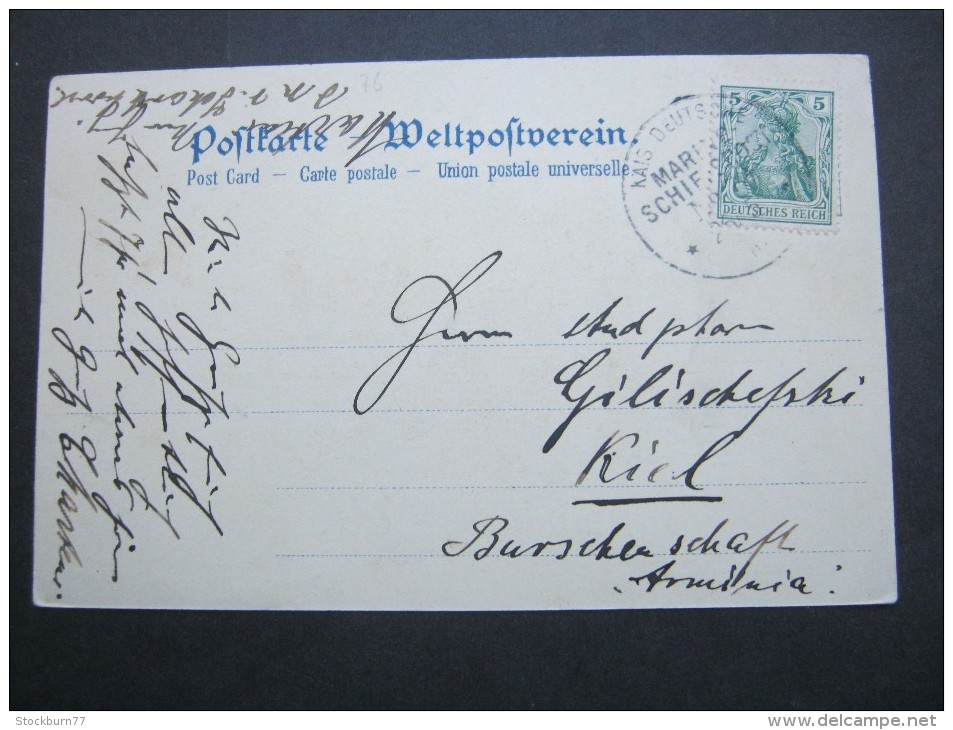 Marineschiffspost Nr. 73 ,  Stempel Auf Ansichtskarte, Recht Selten - Sonstige & Ohne Zuordnung