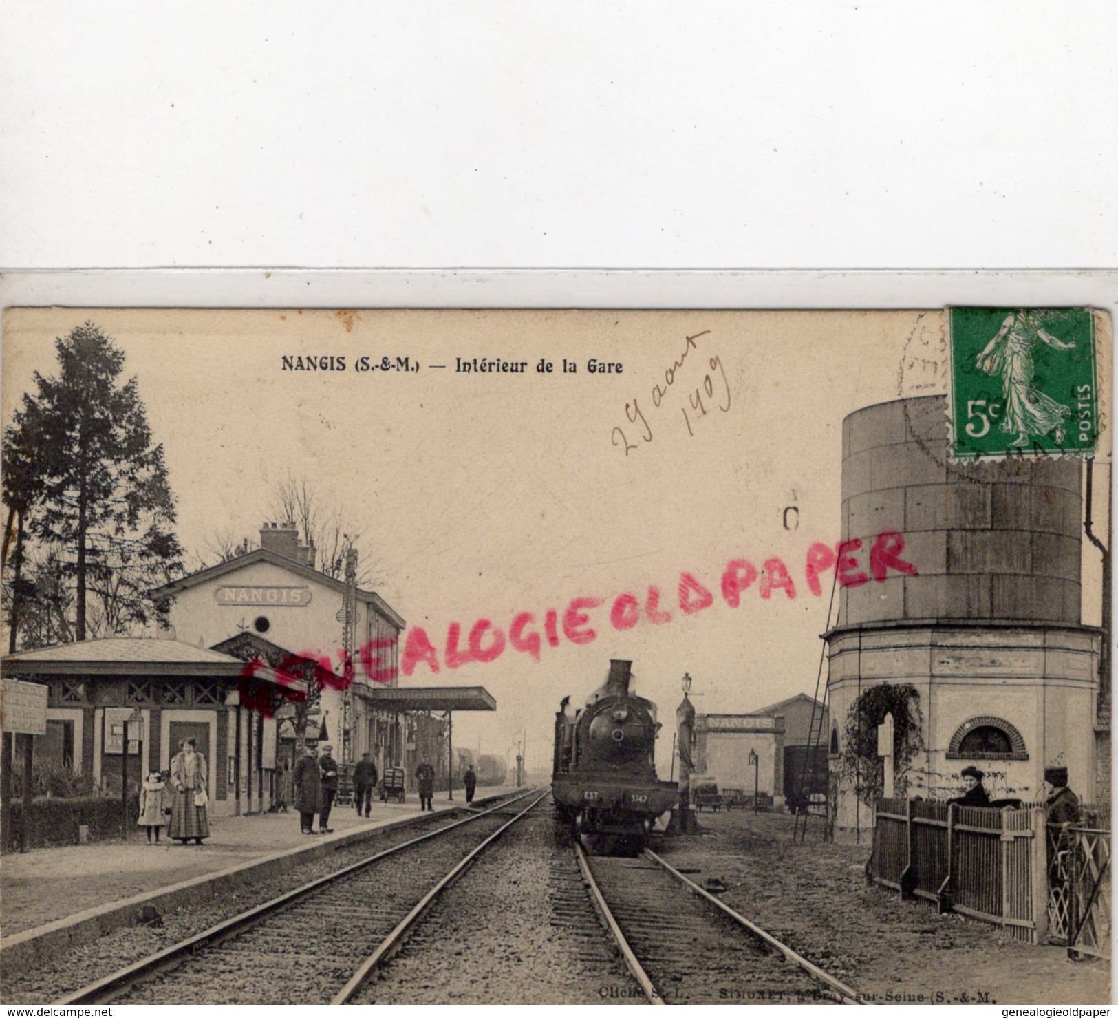 77 - NANGIS - INTERIEUR DE LA GARE   1909 - Nangis