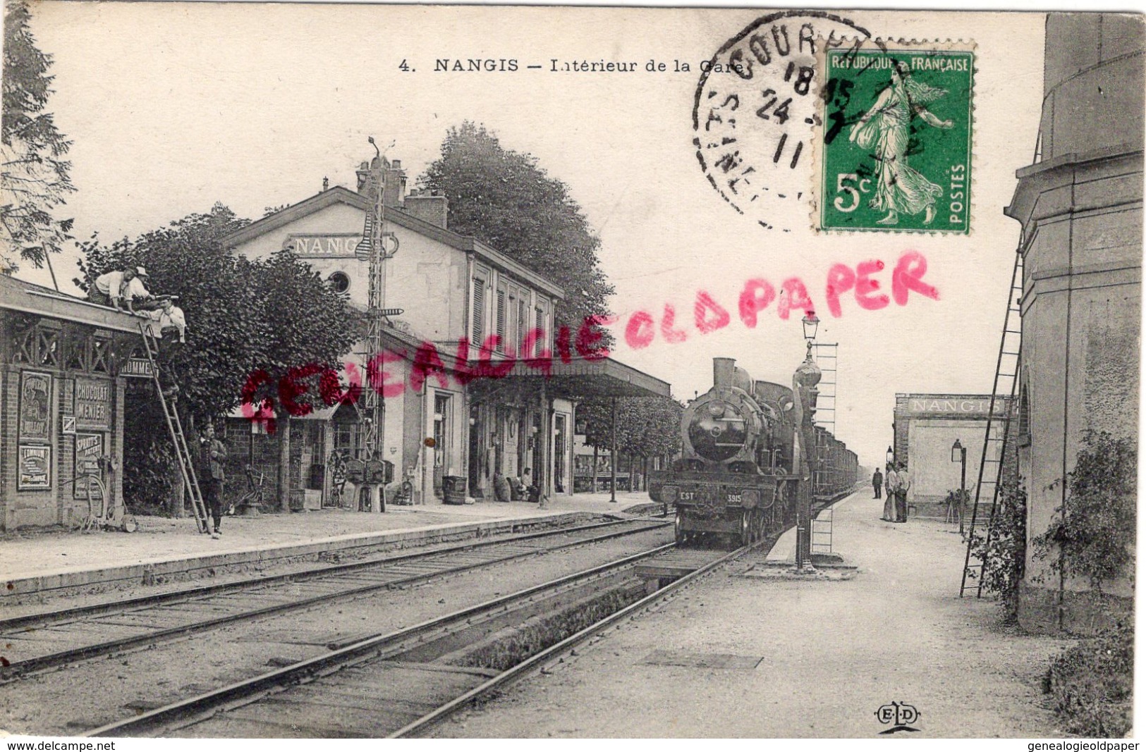 77 - NANGIS - INTERIEUR DE LA GARE   1911 - Nangis