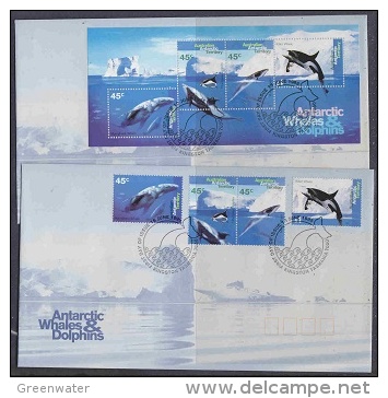 Australian Antarctic Territory 1995 Whales & Dolphins 4v + M/s 2 FDC (F2838) - FDC