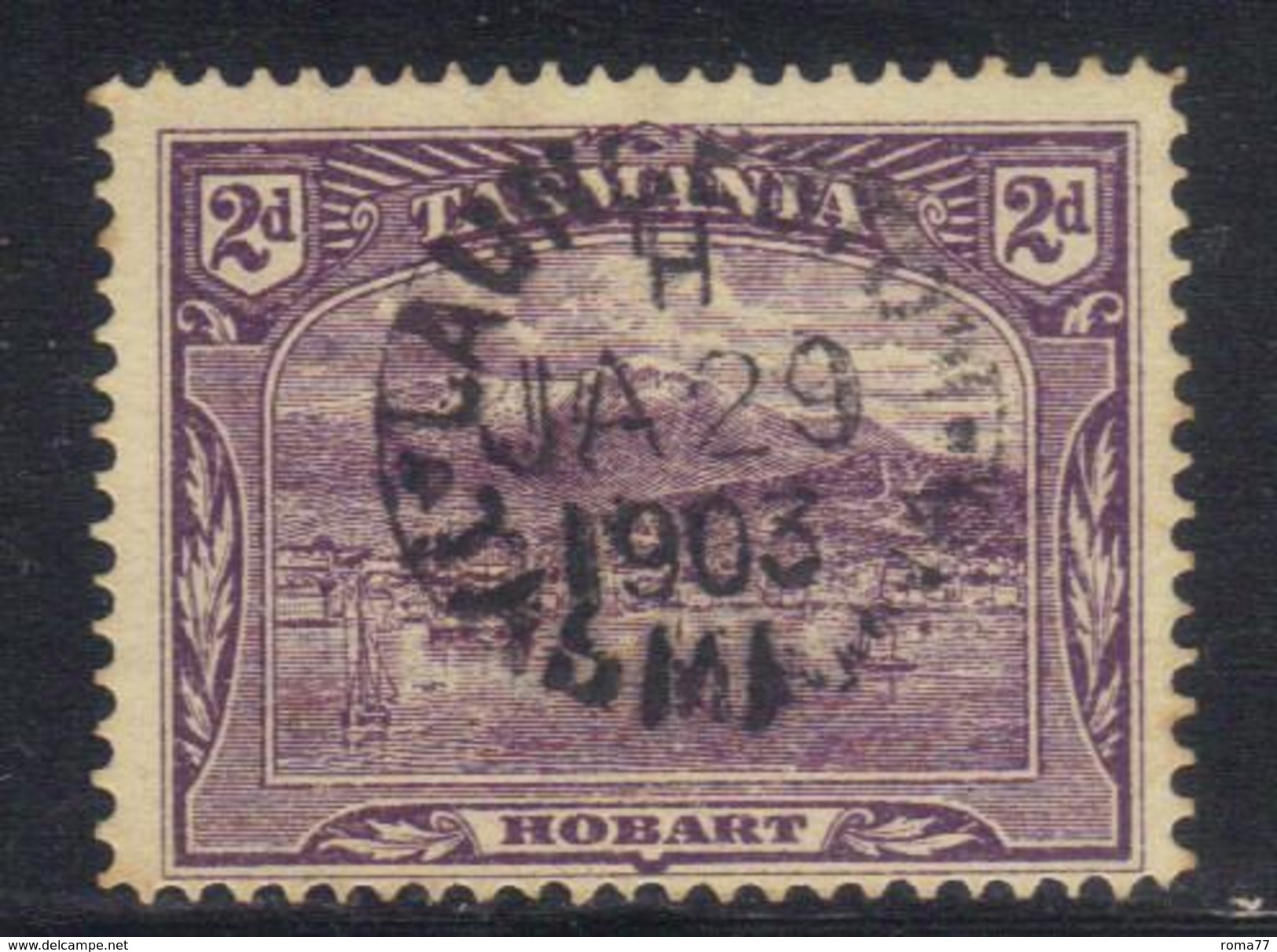 T1916 - TASMANIA 2 Pence Wmk V On Crown Sideways Used . - Usati