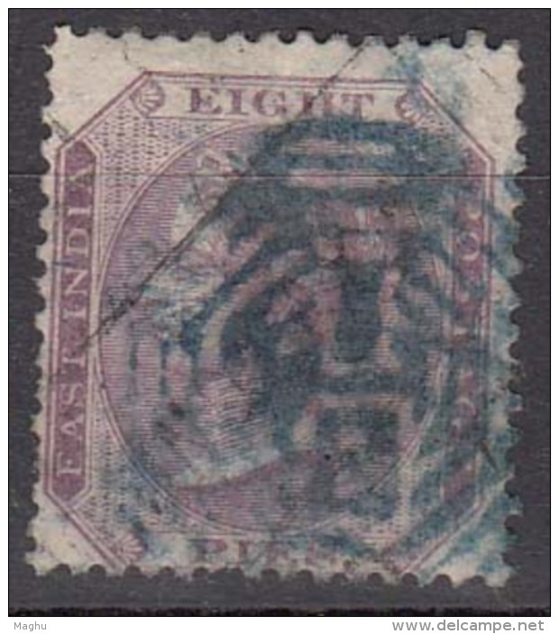 8p Elephant Watermark ,1865 Eight Pies Mauve,  British East India Used - 1858-79 Compagnie Des Indes & Gouvernement De La Reine