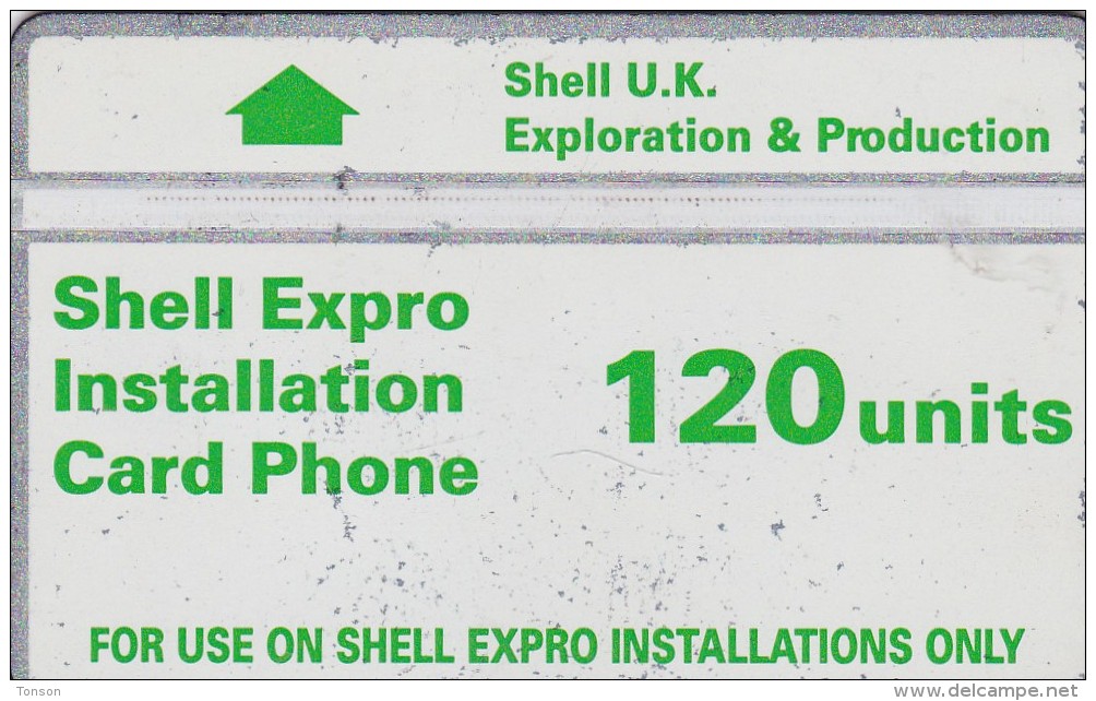 UK, CUR003, 120 Units, Shell Expro, 2 Scans.   (Cn : 348B). - Boorplatformen