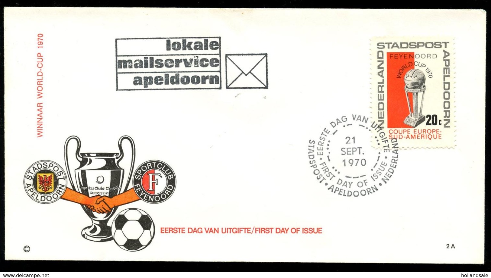 NEDERLAND -STADSPOST APELDOORN  FDC 21 September 1970. - Andere & Zonder Classificatie