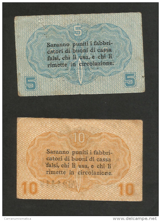 ITALIA - CASSA VENETA Dei PRESTITI- BUONO Di CASSA Da 5 & 10 CENTESIMI ( 1918 ) - [ 4] Voorlopige Uitgaven