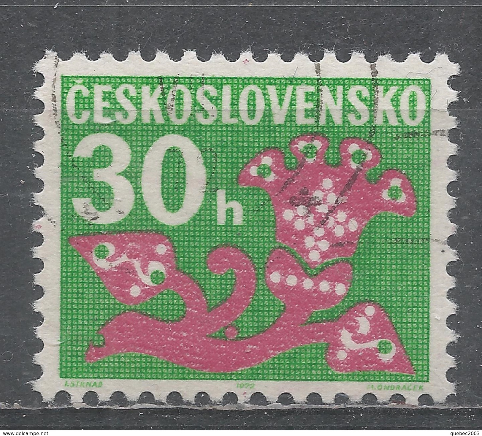 Czechoslovakia 1971. Scott #J97 (U) Postage Due, Stylized Flower - Timbres-taxe