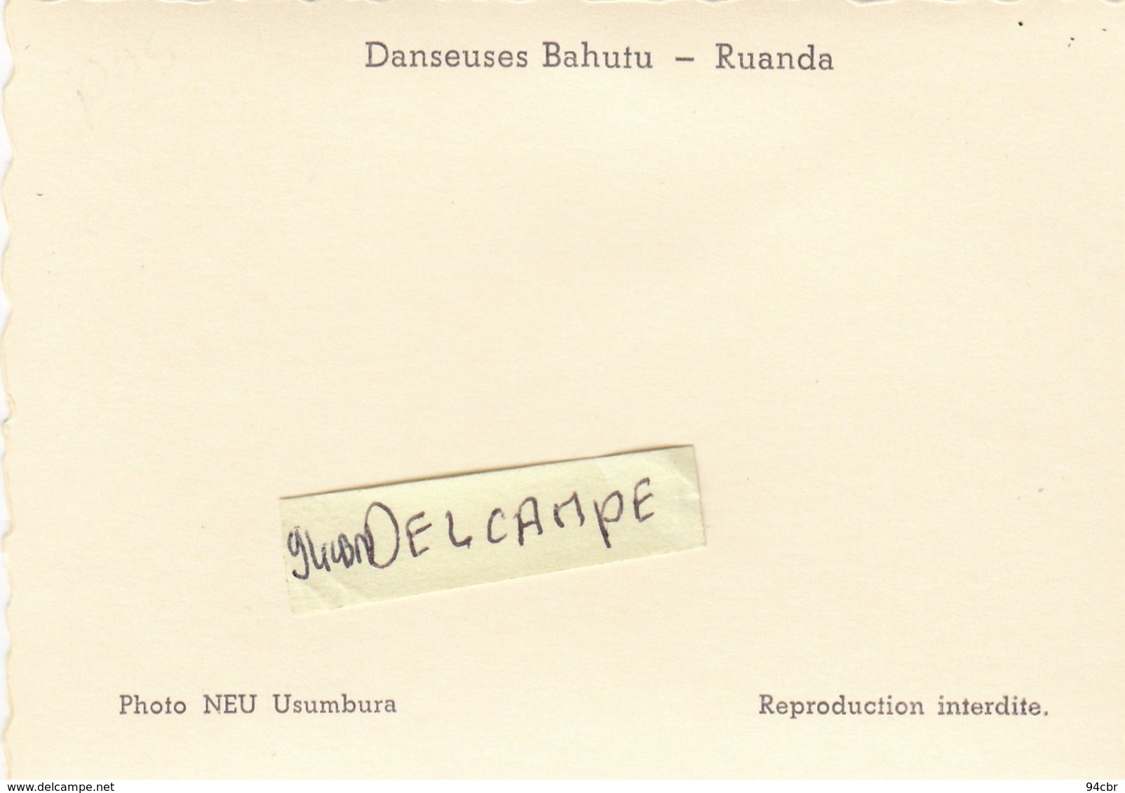 PHOTO 7.5x10.5 (ruanda)   Danseuse Bahutu (nu Ethnique) - Ruanda-Urundi