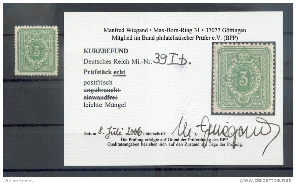 DR-Pfennigzeit 39Ib Tadellos**POSTFRISCH BPP BEFUND 300EUR (F3793 - Other & Unclassified