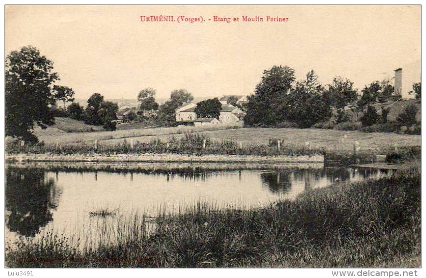 CPA - URIMENIL (88) - Aspect De L'Etang Et Du Moulin Farinez En 1916 - Urimenil