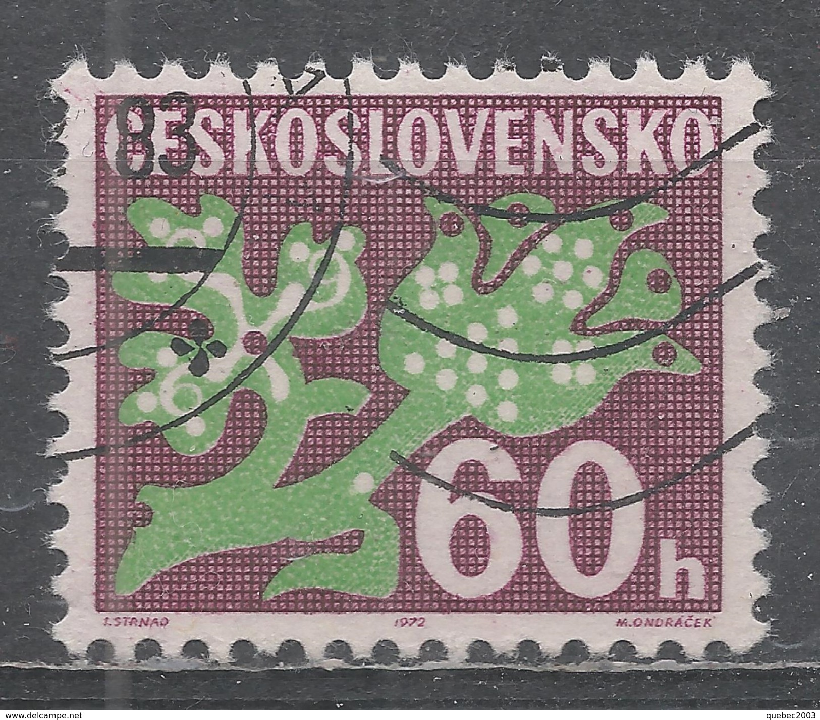 Czechoslovakia 1971. Scott #J98 (U) Postage Due, Stylized Flower - Timbres-taxe