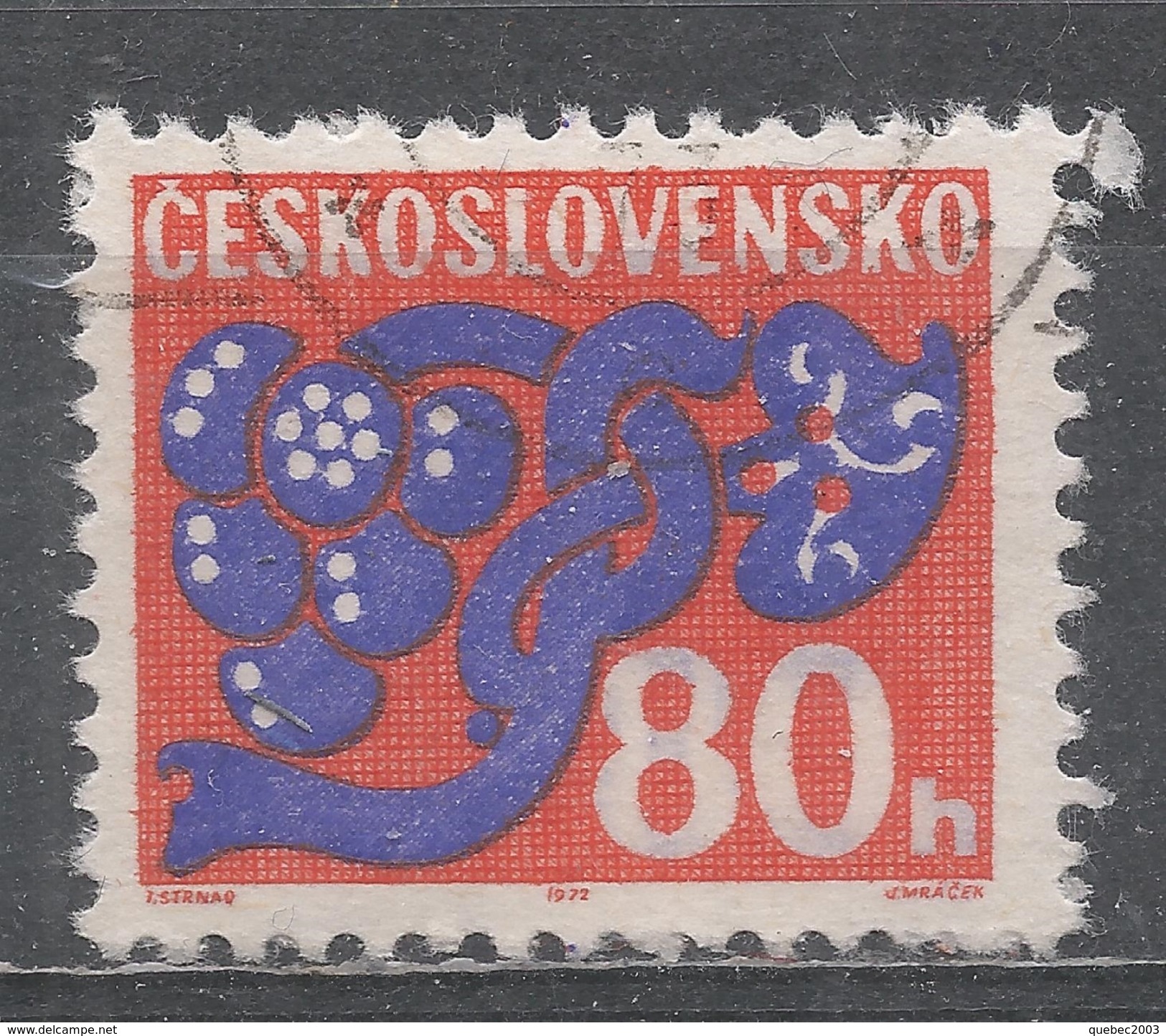 Czechoslovakia 1971. Scott #J99 (U) Postage Due, Stylized Flower - Timbres-taxe