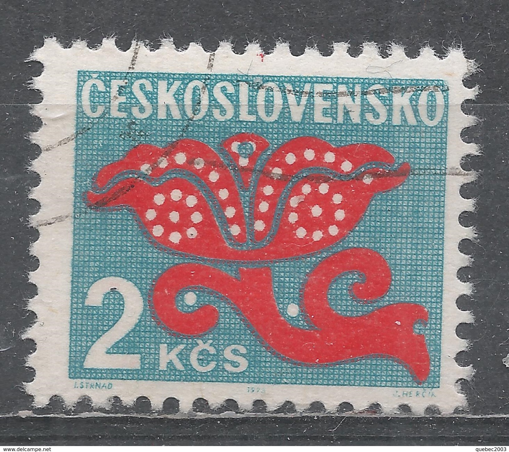 Czechoslovakia 1971. Scott #J102 (U) Postage Due, Stylized Flower - Timbres-taxe