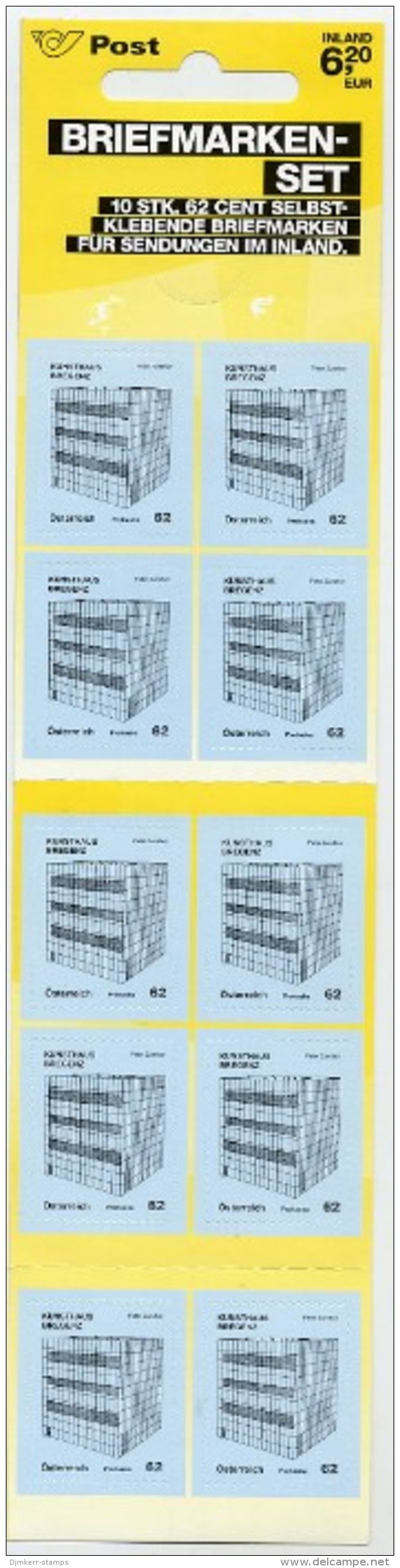 AUSTRIA 2012 Cultural Buildings Definitive 62 C. Retail Pack With 10 Stamps.  Michel MH 0-16 (2980) - Neufs