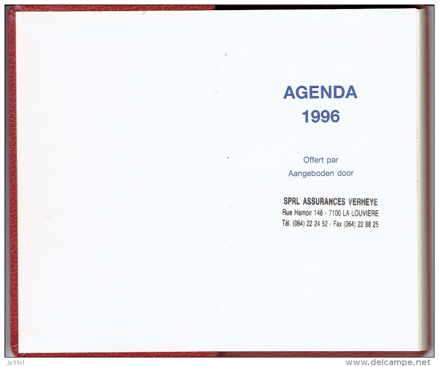 Agenda 1996 De La Royale Belge (neuf, Jamais Utilisé) - Big : 1991-00