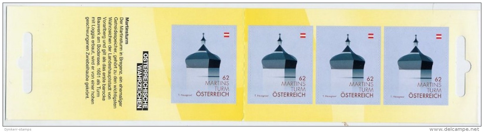 AUSTRIA 2013 Landmarks  Definitive 62 C. (Martinsturm) Retail Pack With 10 Stamps.  Michel MH 0-22 (3093) - Unused Stamps