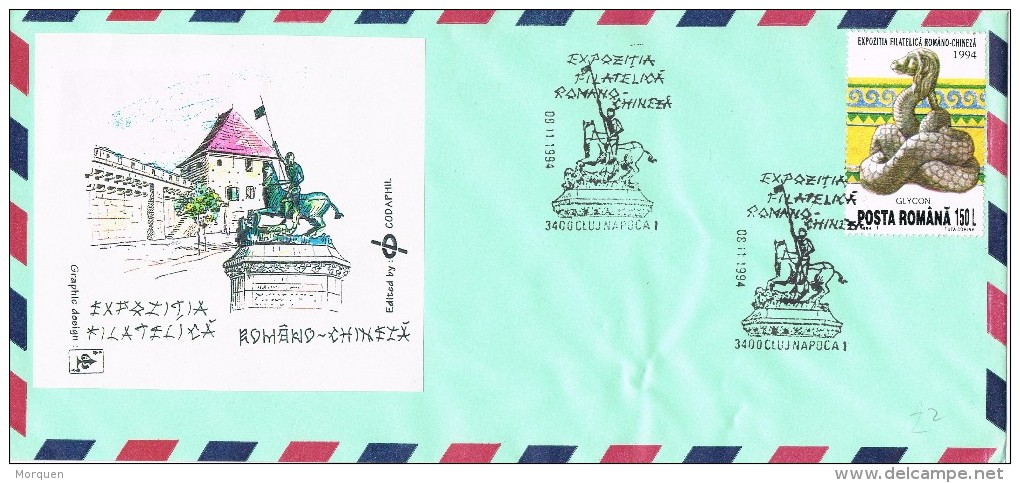 20452. Carta CLUJ NAPOCA (Rumania)  1994. Exposicion Filatelica Rumano-china - FDC