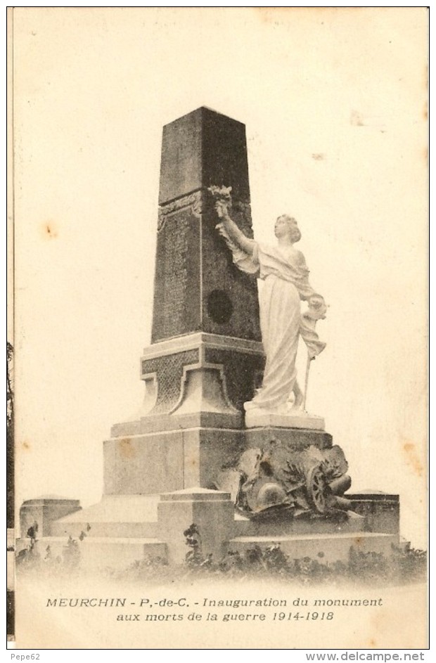 Meurchin-inauguration Du Monument Aux Morts -1914 1918-cpa - Autres & Non Classés
