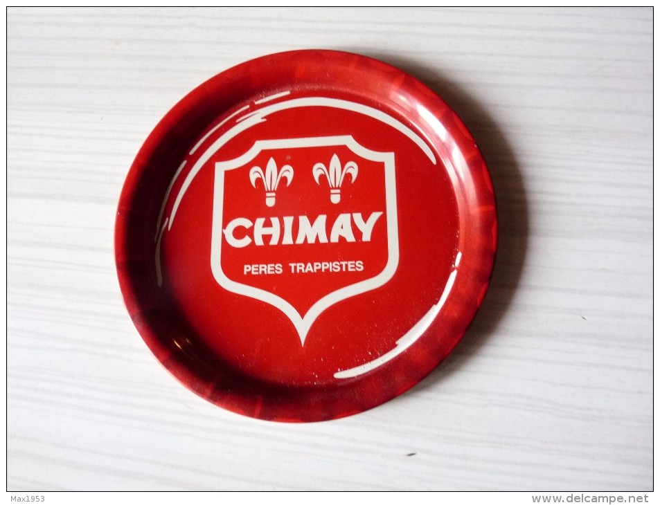 3 SOUS-VERRES DE COULEURS DIFFERENTES  EN TÔLE -  CHIMAY PERES TRAPPISTES - Diamètres 10 Cm - - Portavasos