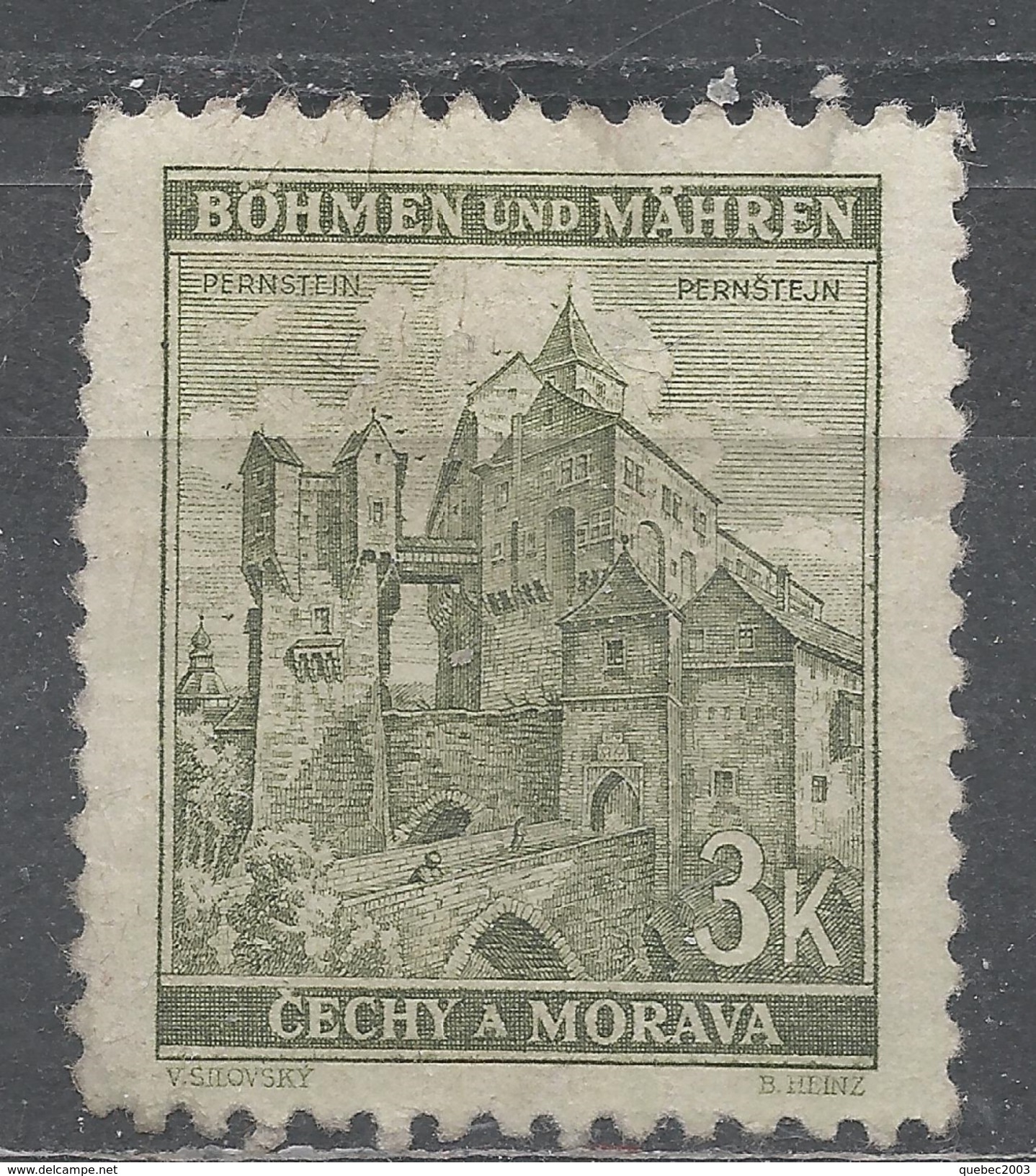 Bohemia And Moravia 1941. Scott #53C (U) Pernstein Castle - Oblitérés