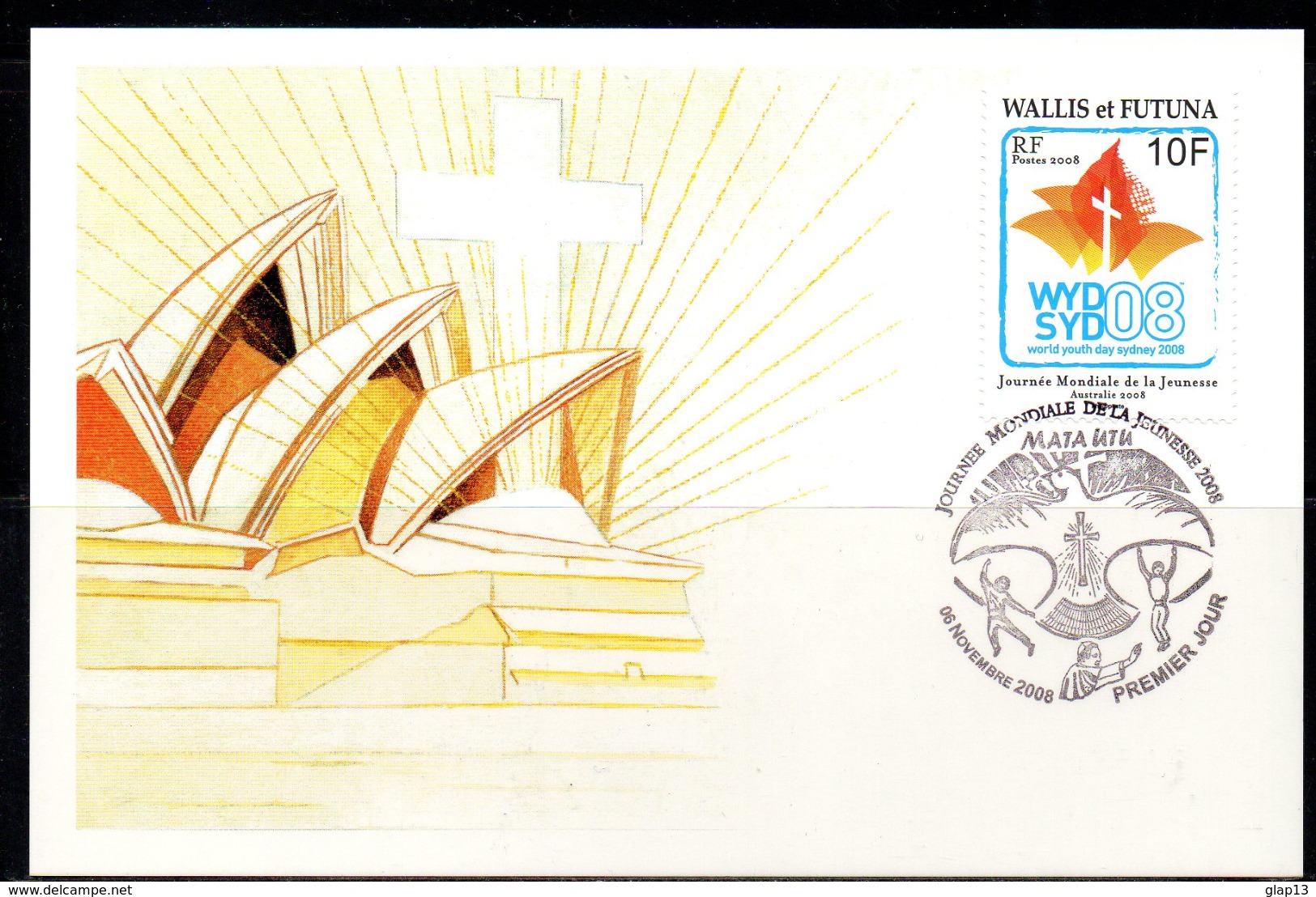 WALLIS & FUTUNA 2008 CARTE MAXIMUM TIMBRES N° 711 JOURNEE MONDIALE DE LA JEUNESSE 2008 A SYDNEY - Maximumkarten