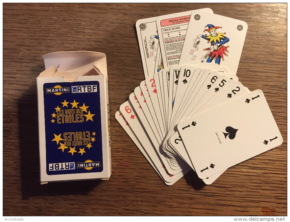 Jeu De 52 Cartes +  2 Jokers : Rtbf, Martini, La Nuit Des étoiles - Speelkaarten