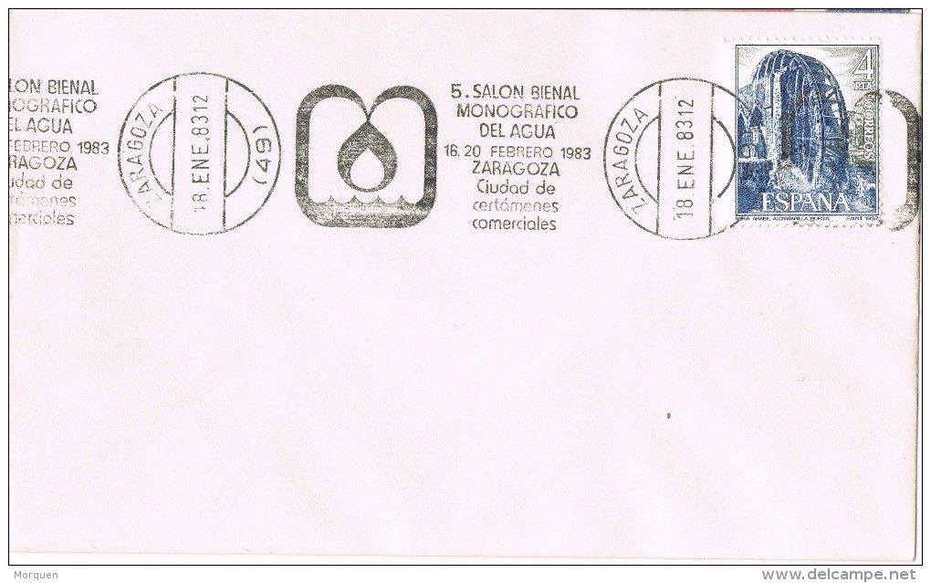 20460. Carta ZARAGOZA 183. Rodillo Especial Salon Monografico Del AGUA - Covers & Documents