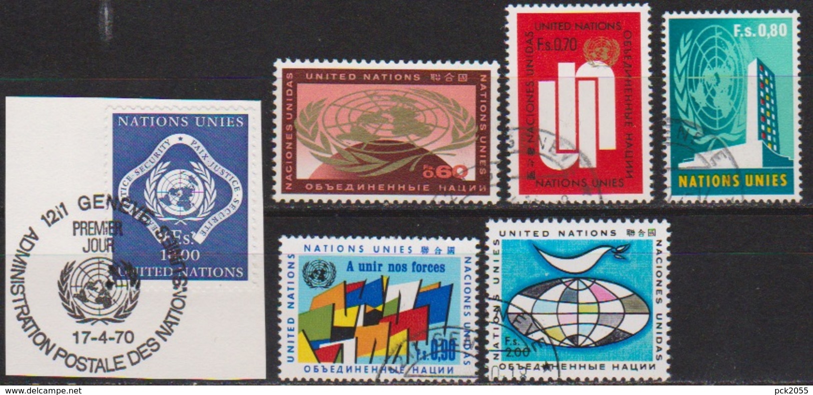 UNO Genf 1970 MiNr.9 - 14 O  Gest. Jahrgang 1970 Komplett ( 3952 ) - Used Stamps