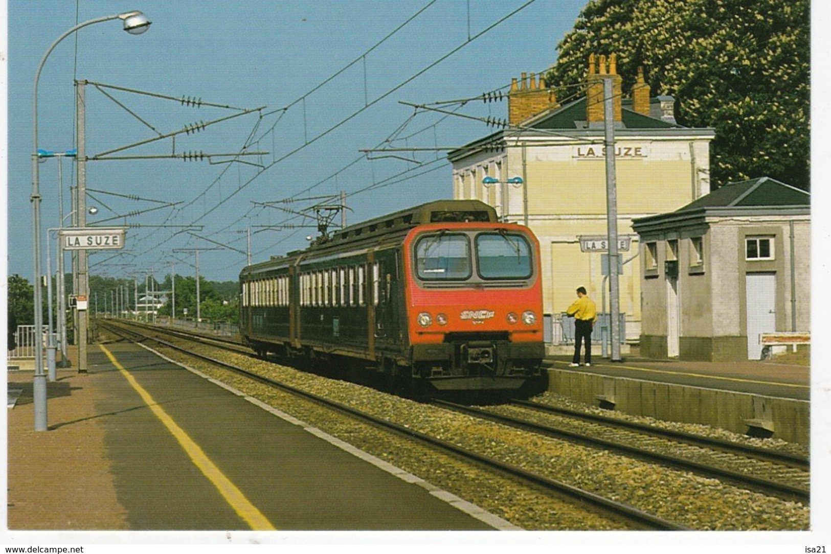 SARTHE N° 13  Train Automotrice Z 9601 Scan Recto Verso, Explications Au Dos Tirage 1000 Exemplaires - Treinen