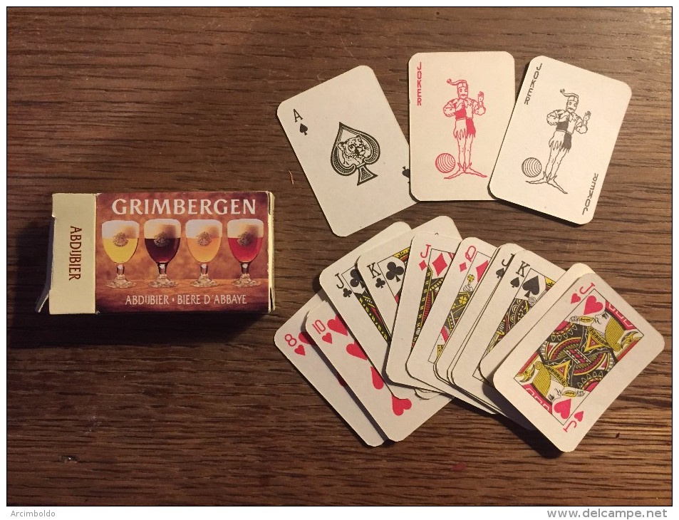 Jeu De 52 Cartes + 2 Jokers : Grimbergen PETIT FORMAT 58 X 42 Mm (Bière, Beer, Brasserie) - Cartes à Jouer Classiques