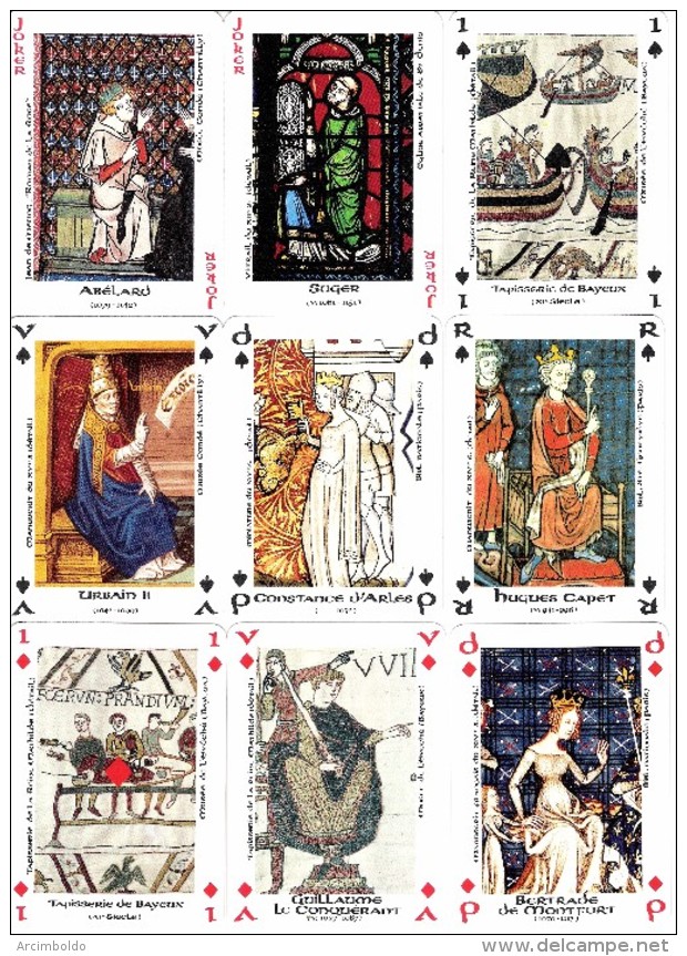 Jeu De 52 Cartes + 3 Jokers : Jeu Roman (Art) - Editions Dusserre (Guillaume Le Conquérant, Hugues Capet, Bayeux, - Speelkaarten