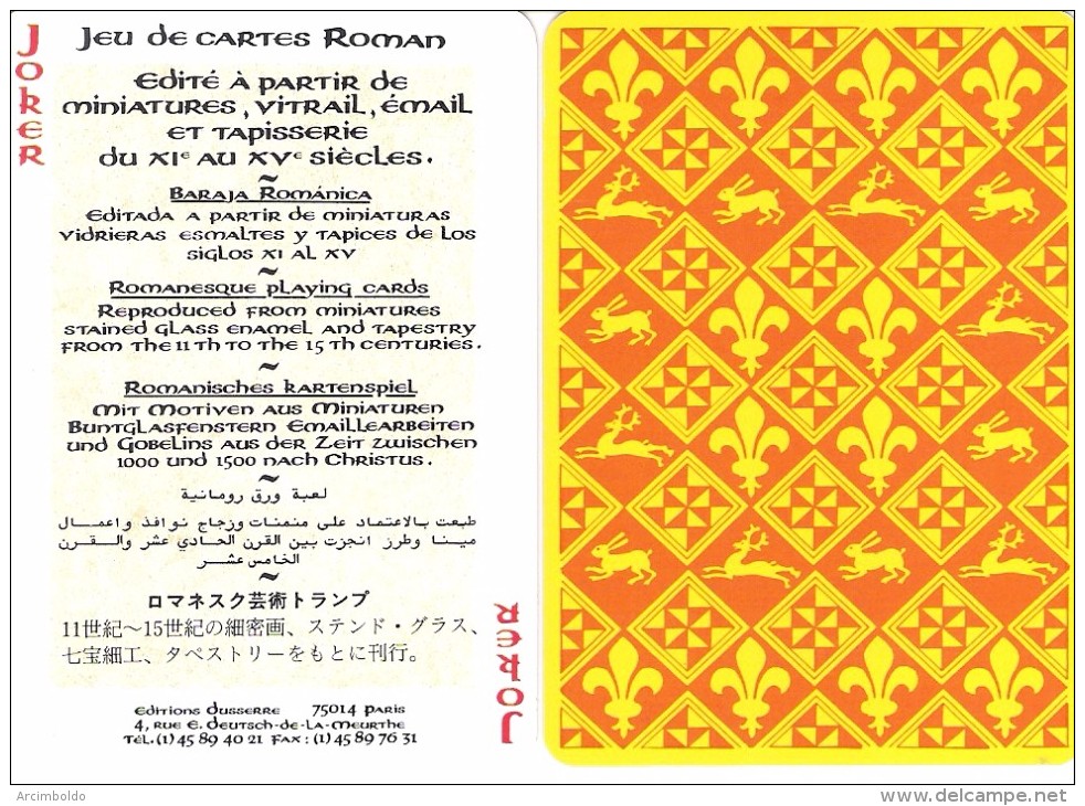 Jeu de 52 cartes + 3 Jokers : Jeu Roman (Art) - Editions Dusserre (Guillaume le Conquérant, Hugues Capet, Bayeux,